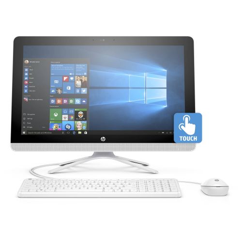 에이치피 HP 22-b013w Snow White All-in-One PC with 21.5 Full HD IPS Touch Display, Intel Pentium J3710 Processor, 4GB Memory, 1TB Hard Drive and Windows 10 Home