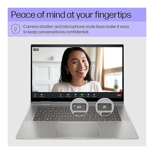 에이치피 HP Envy 2-in-1 Convertible Laptop, 15.6 inch IPS Touchscreen, AMD Ryzen 5 7530U Processor, Backlit Keyboard, Wi-Fi 6, Bang & Olufsen Audio, 13 Hr Battery Life, Windows 11 (32GB RAM | 1TB PCIe SSD)