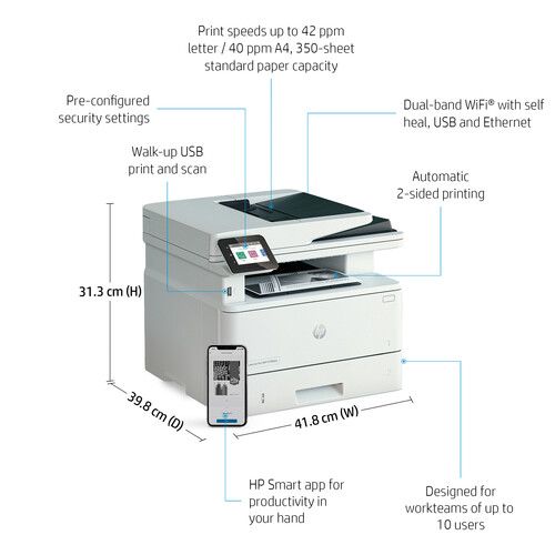 에이치피 HP LaserJet Pro MFP 4101fdn All-in-One Monochrome Printer