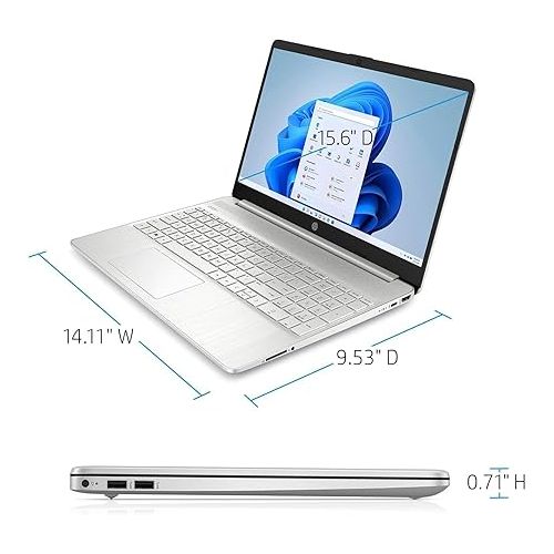 에이치피 HP Newest 15.6'' Touchscreen Laptop for Business and Student, i3-1215U (6-cores, Beat i5 1135G7), 16GB RAM, 1TB SSD, Windows 11 Pro, Silver