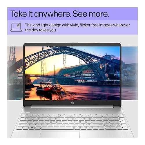 에이치피 HP 15.6 inch Laptop, FHD Display, 12th Gen Intel Core i5, 16 GB RAM, 512 GB SSD, Intel Iris Xe Graphics, Windows 11 Home, 15-dy5399nr (2023),Silver