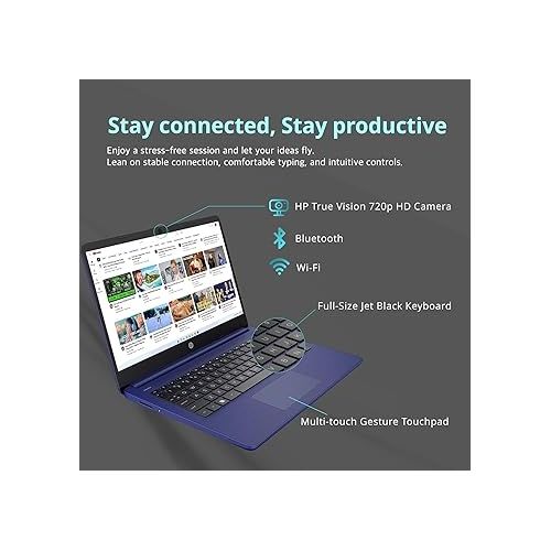 에이치피 HP 14 Inch Touchscreen Business Laptop, AMD Ryzen 7 5700U, 32GB RAM, 1TB SSD, Windows 11 Pro, SD Card Reader, Long Battery Life, Blue, PCM