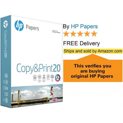 에이치피 [아마존 핫딜] [아마존핫딜]HP Paper HP Printer Paper, Copy and Print20, 8.5 x 11 Paper, Letter Size, 20lb Paper, 92 Bright, 4,000 Sheets / 8 Ream Carton (200170C) Acid Free Paper