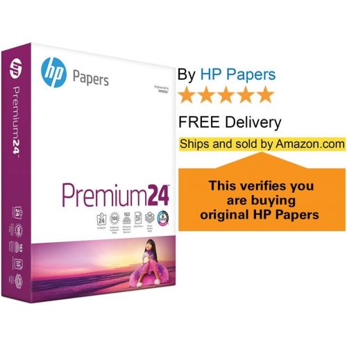 에이치피 [아마존핫딜][아마존 핫딜] HP Paper HP Printer Paper, Premium24, 8.5x11, Letter, 24lb Paper, 98 Bright - 5 Reams / 2,500 Sheets - Presentation Paper (115300C)