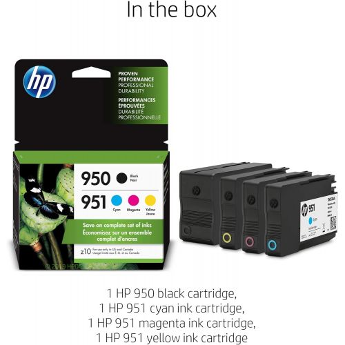 에이치피 [아마존베스트]HP 950/951 Black, Cyan, Magenta & Yellow Ink Cartridges, 4 Cartridges (CN049AN, CN050AN, CN051AN, CN052AN)