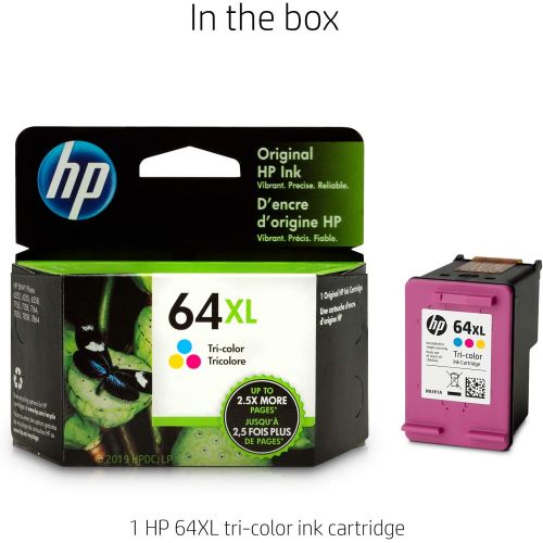 에이치피 [아마존베스트]HP 64XL Tri-Color Ink Cartridge (N9J91AN) for HP ENVY Photo 6252 6255 6258 7155 7158 7164 7855 7858 7864 HP ENVY 5542