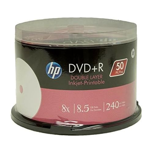 에이치피 [아마존베스트]HP Hp DVD+R Dl Double Layer 8X 8.5Gb White Inkjet Printable 50 Pack in Spindle