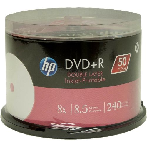 에이치피 [아마존베스트]HP Hp DVD+R Dl Double Layer 8X 8.5Gb White Inkjet Printable 50 Pack in Spindle