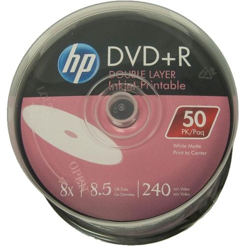 에이치피 [아마존베스트]HP Hp DVD+R Dl Double Layer 8X 8.5Gb White Inkjet Printable 50 Pack in Spindle