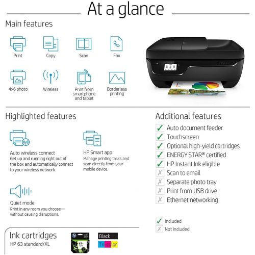 에이치피 [아마존베스트]HP OfficeJet 3830 All-in-One Wireless Printer, HP Instant Ink & Amazon Dash Replenishment ready (K7V40A)