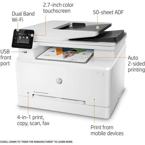 에이치피 [아마존베스트]HP LaserJet Pro M281fdw All in One Wireless Color Laser Printer, Amazon Dash Replenishment ready (T6B82A)