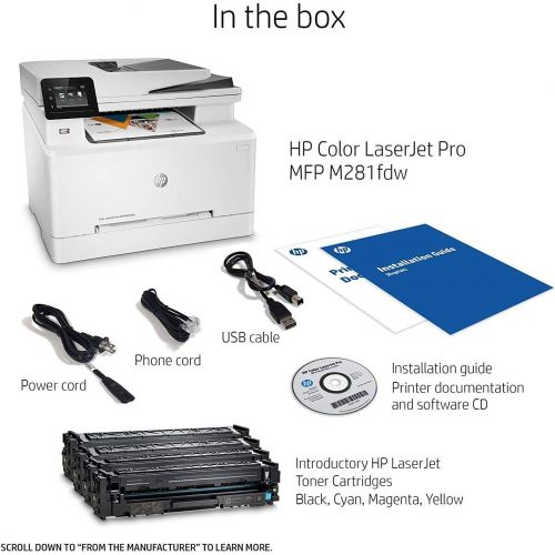 에이치피 [아마존베스트]HP LaserJet Pro M281fdw All in One Wireless Color Laser Printer, Amazon Dash Replenishment ready (T6B82A)