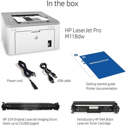 에이치피 [아마존베스트]HP Laserjet Pro M118dw Wireless Monochrome Laser Printer with Auto Two-Sided Printing, Mobile Printing & Built-in Ethernet (4PA39A)