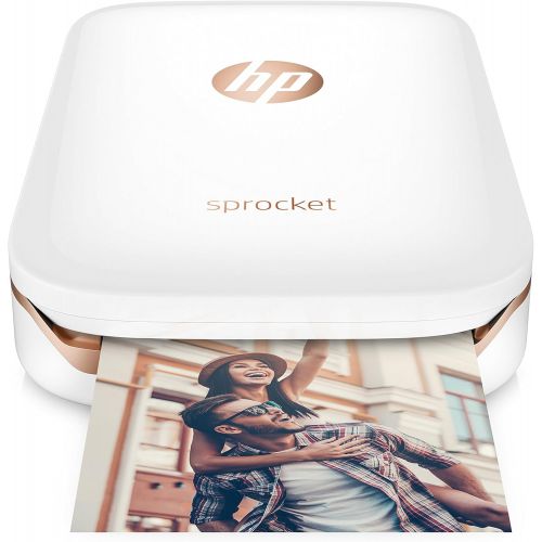 에이치피 [아마존베스트]HP Sprocket Portable Photo Printer, X7N07A, Print Social Media Photos on 2x3 Sticky-Backed Paper - White