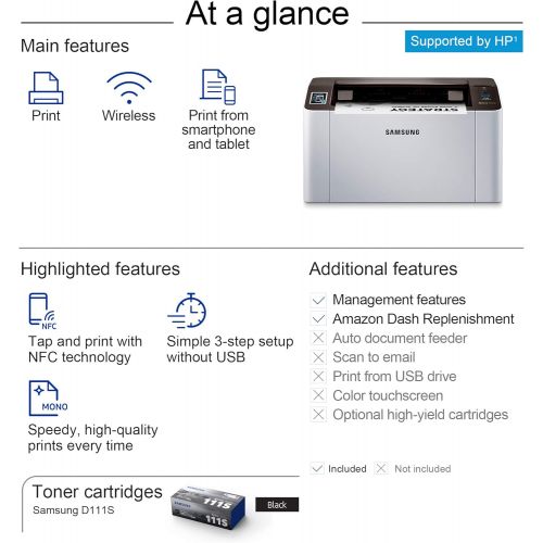 에이치피 [아마존베스트]HP Samsung SL-M2020W/XAA Wireless Monochrome Printer