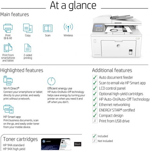 에이치피 [아마존베스트]HP Laserjet Pro M148dw All-in-One Wireless Monochrome Laser Printer with Auto Two-Sided Printing, Mobile Printing & Built-in Ethernet (4PA41A)