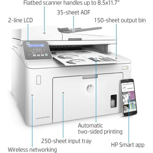 에이치피 [아마존베스트]HP Laserjet Pro M148dw All-in-One Wireless Monochrome Laser Printer with Auto Two-Sided Printing, Mobile Printing & Built-in Ethernet (4PA41A)