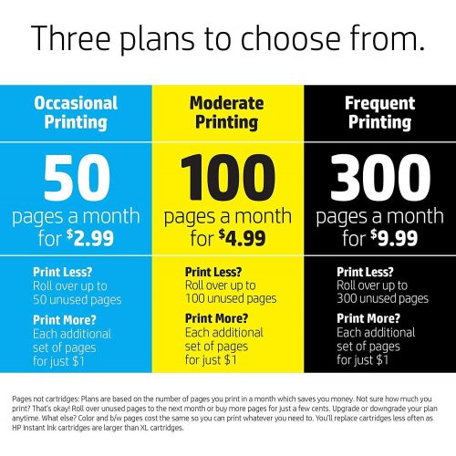 에이치피 [아마존베스트]HP OfficeJet 3830 All-in-One Wireless Printer with Mobile Printing (K7V40A) and Instant Ink Prepaid Card for 50 100 300 Page per Month Plans (3HZ65AN)