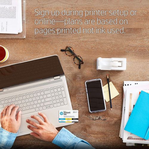 에이치피 [아마존베스트]HP OfficeJet 3830 All-in-One Wireless Printer with Mobile Printing (K7V40A) and Instant Ink Prepaid Card for 50 100 300 Page per Month Plans (3HZ65AN)