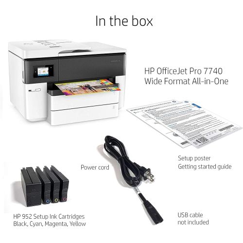 에이치피 [아마존베스트]Last purchased on August 7, 2018 HP OfficeJet Pro 7740 Wide Format All-in-One Printer with Wireless Printing, Amazon Dash Replenishment ready (G5J38A)