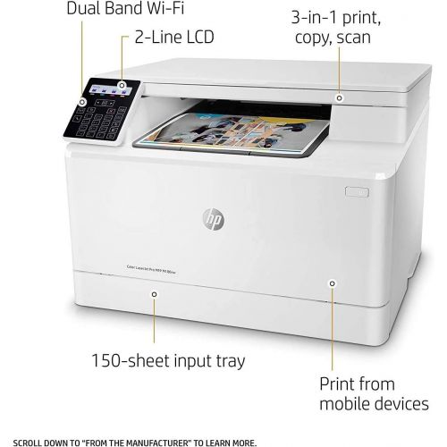 에이치피 [아마존베스트]HP Color Laserjet Pro M180nw All in One Wireless Color Laser Printer with Mobile Printing & Built-in Ethernet (T6B74A)