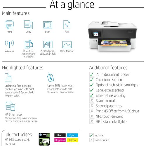 에이치피 [아마존베스트]HP OfficeJet Pro 7720 All in One Wide Format Printer with Wireless Printing