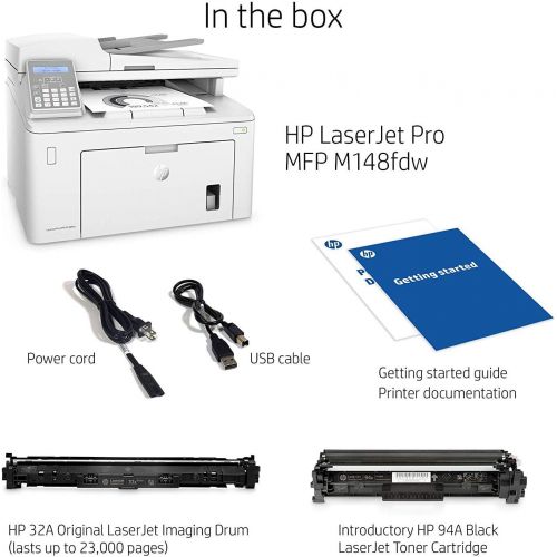 에이치피 [아마존베스트]HP Laserjet Pro M148fdw All-in-One Wireless Monochrome Laser Printer with Auto Two-Sided Printing, Mobile Printing, Fax & Built-in Ethernet (4PA42A)