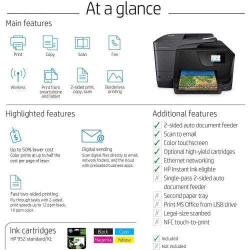 에이치피 [아마존베스트]HP OfficeJet Pro 8710 All-in-One Wireless Printer, HP Instant Ink & Amazon Dash Replenishment ready (M9L66A)