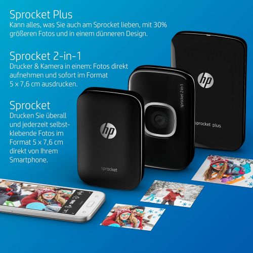 에이치피 [아마존 핫딜]  [아마존핫딜]HP Sprocket Plus Mobiler Fotodrucker (Drucken ohne Tinte, Bluetooth, 5,8 x 8,7 cm Ausdrucke) schwarz