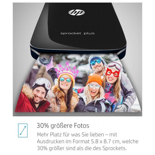 에이치피 [아마존 핫딜]  [아마존핫딜]HP Sprocket Plus Mobiler Fotodrucker (Drucken ohne Tinte, Bluetooth, 5,8 x 8,7 cm Ausdrucke) schwarz