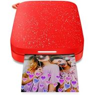 HP Sprocket Portable Photo Printer (2nd Edition)  Instantly Print 2x3 Sticky-Backed Photos from Your Phone  [Cherry Tomato] [1AS90A]