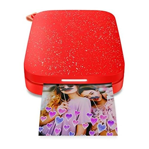 에이치피 HP Sprocket Portable Photo Printer (2nd Edition)  Instantly Print 2x3 Sticky-Backed Photos from Your Phone  [Cherry Tomato] [1AS90A]