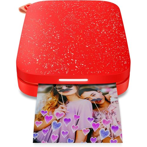 에이치피 HP Sprocket Portable Photo Printer (2nd Edition)  Instantly Print 2x3 Sticky-Backed Photos from Your Phone  [Cherry Tomato] [1AS90A]