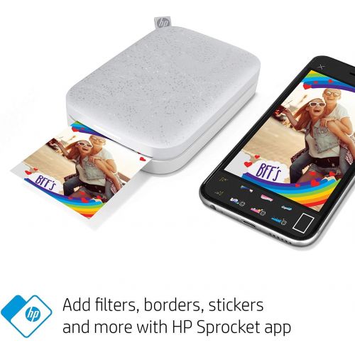 에이치피 HP Sprocket Portable Photo Printer (2nd Edition)  Instantly Print 2x3 Sticky-Backed Photos from Your Phone  [Luna Pearl] [1AS85A]