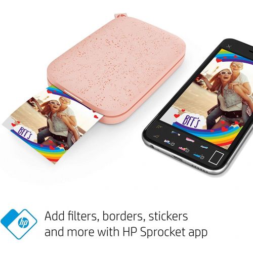 에이치피 HP Sprocket Portable Photo Printer (2nd Edition)  Instantly Print 2x3 Sticky-Backed Photos from Your Phone  [Blush] [1AS89A]