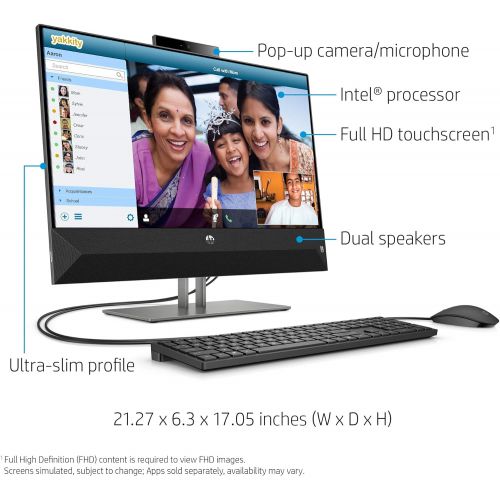 에이치피 HP 4NN56AA#ABA Pavilion 24-Inch All-in-One Computer, Intel Core i5-9400T, 12 GB RAM, 512 GB Solid State Drive, Windows 10 (24-Xa0032, Black)