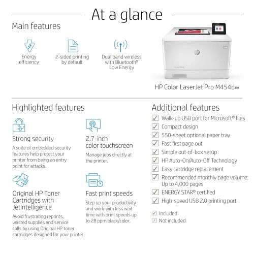 에이치피 HP Color LaserJet Pro M454dw Printer (W1Y45A)