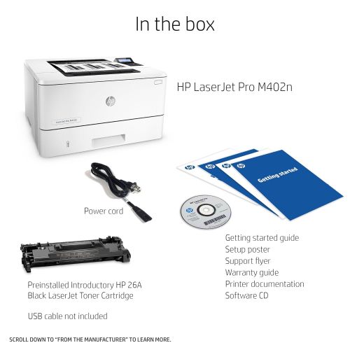 에이치피 HP LaserJet Pro M402n Laser Printer with Built-in Ethernet, Amazon Dash Replenishment ready (C5F93A)