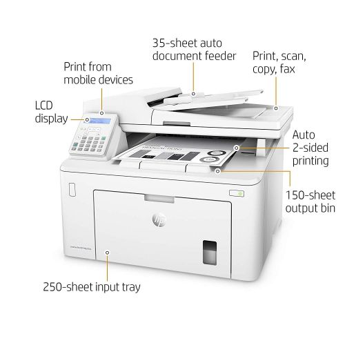 에이치피 HP LaserJet Pro M227fdn All in One Laser Printer with Print Security, Amazon Dash Replenishment ready (G3Q79A). Replaces HP M225dn Laser Printer