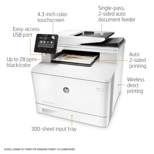 에이치피 HP LaserJet Pro M477fdw All-in-One Wireless Color Laser Printer with Double-Sided Printing, Amazon Dash Replenishment ready (CF379A)