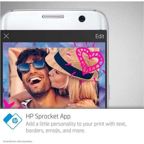 에이치피 HP Sprocket 2-in-1 Portable Photo Printer & Instant Camera Bundle with 8GB MicroSD Card and ZINK Photo Paper  White (5MS95A)