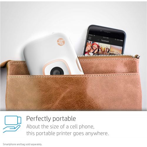 에이치피 HP Sprocket 2-in-1 Portable Photo Printer & Instant Camera Bundle with 8GB MicroSD Card and ZINK Photo Paper  White (5MS95A)