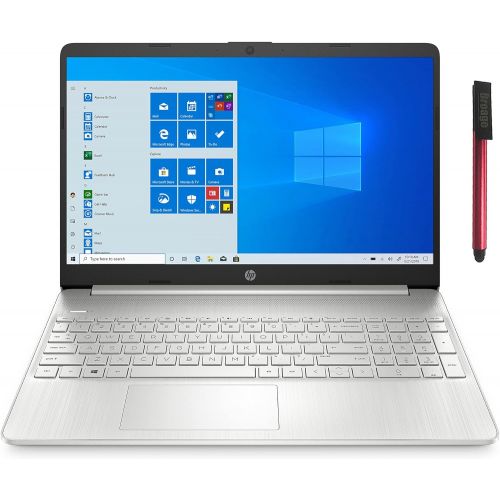 에이치피 HP 15 15.6 FHD Laptop Computer, AMD Ryzen 3 3250U up to 3.5GHz, 4GB DDR4 RAM, 128GB SSD, 802.11AC WiFi, Bluetooth 5.0, Webcam, Type C, HDMI, Silver, Windows 10 S, BROAGE 64GB Flash