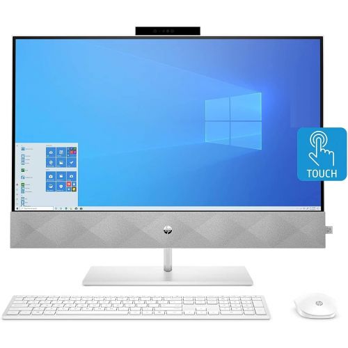 에이치피 HP Pavilion 27 Touch Desktop 4TB SSD 64GB RAM (Intel 10th gen Processor with Six cores and Turbo Boost to 4.30GHz, 64 GB RAM, 4 TB SSD, 27 inch FullHD Touchscreen, Win 10) PC Compu