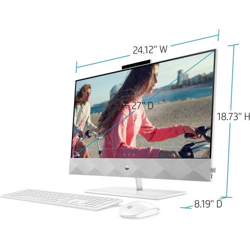 에이치피 HP Pavilion 27 Touch Desktop 4TB SSD 64GB RAM (Intel 10th gen Processor with Six cores and Turbo Boost to 4.30GHz, 64 GB RAM, 4 TB SSD, 27 inch FullHD Touchscreen, Win 10) PC Compu