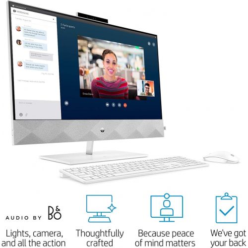 에이치피 HP Pavilion 27 Touch Desktop 4TB SSD 64GB RAM (Intel 10th gen Processor with Six cores and Turbo Boost to 4.30GHz, 64 GB RAM, 4 TB SSD, 27 inch FullHD Touchscreen, Win 10) PC Compu