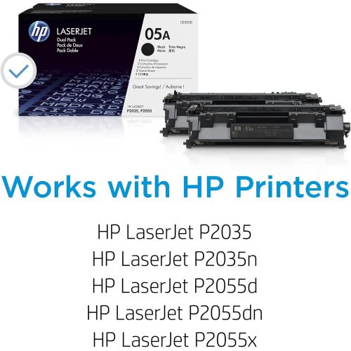 에이치피 HP 05A | CE505D | 2 Toner Cartridges | Black