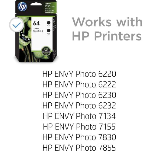 에이치피 HP 64 | 2 Ink Cartridge | Black | 3YP22AN