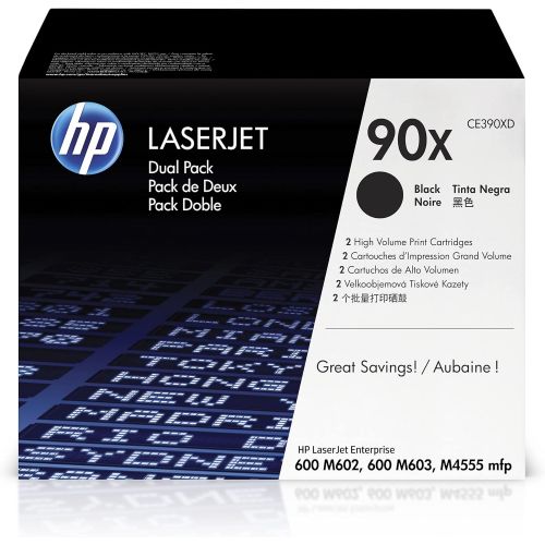 에이치피 HP 90X | CE390XD | 2 Toner Cartridges | Black | High Yield