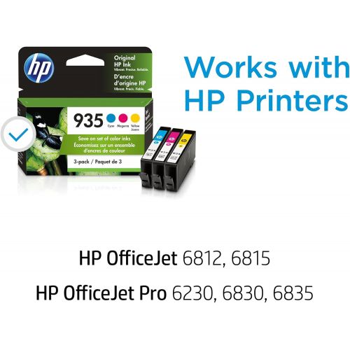 에이치피 HP 935 | 3 Ink Cartridges | Cyan, Magenta, Yellow | C2P20AN, C2P21A, C2P22AN